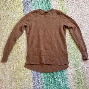 Brown Halogen 100% Cashmere Crewneck Sweater, XS Petite